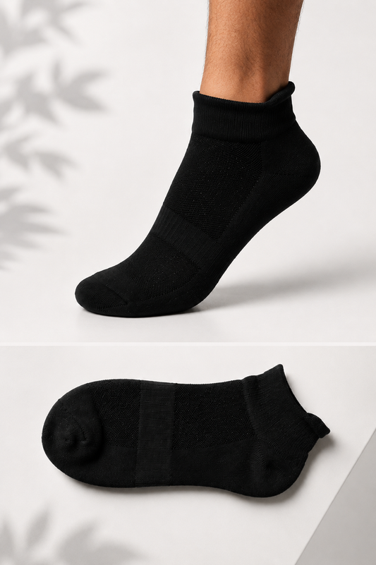Bamboo Socks - Ankle Length - Kaal Sakha - Unisex - Bagheera Black