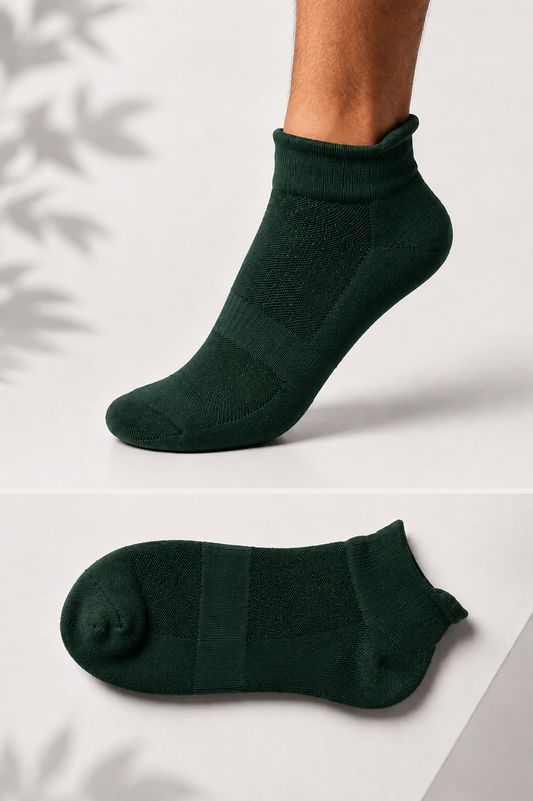 Bamboo Socks - Ankle Length - Kaal Sakha - Unisex - Fountain Pen Green