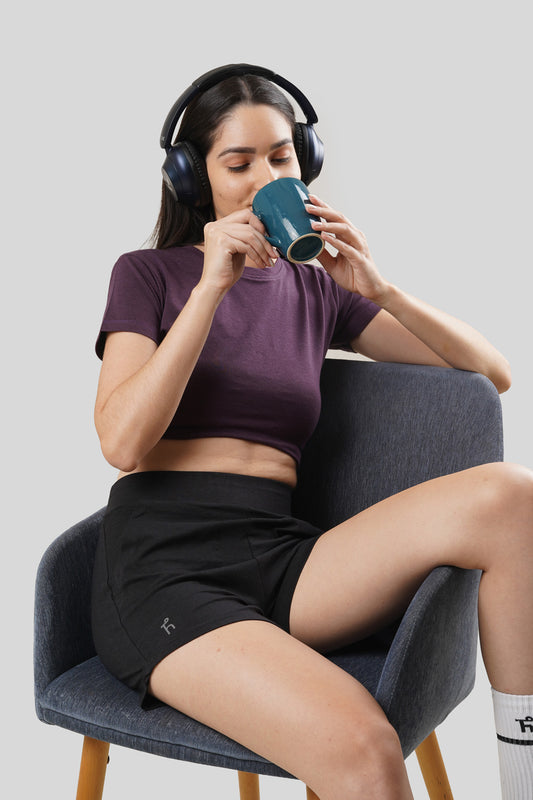 Women's Aaraam Shorts - Bison Black - Bamboo