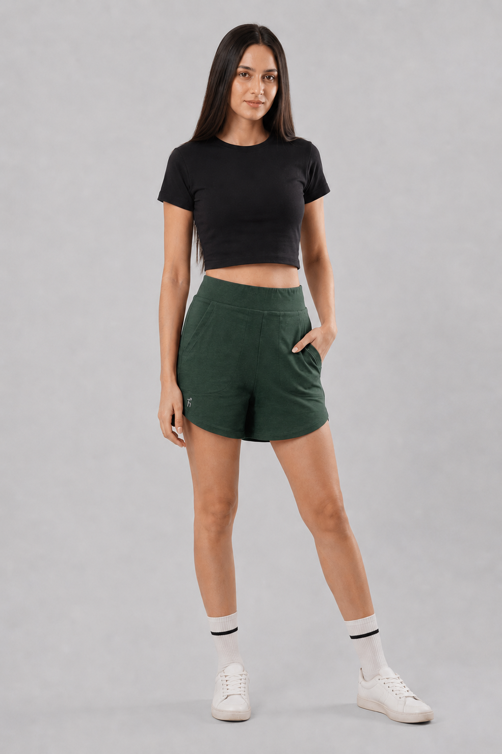 Women's Aaraam Shorts - Agumbe Green - Bamboo