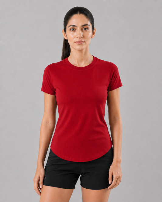 Women's Slice Tee - Nrut Yeah - Byadgi Red - Bamboo