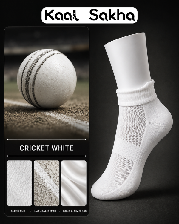 Bamboo Socks - Ankle Length - Kaal Sakha - Unisex - Cricket White