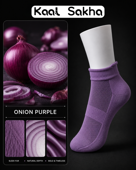 Bamboo Socks - Ankle Length - Kaal Sakha - Unisex - Onion Purple