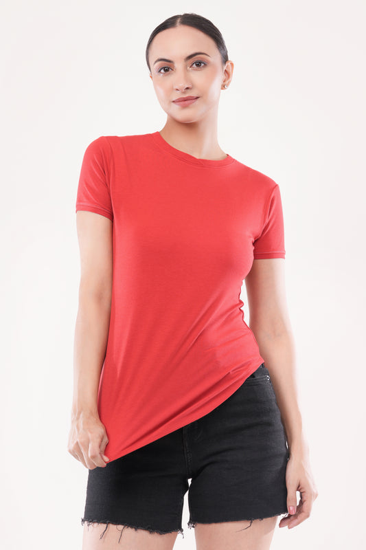 Women's Slice Tee - Nrut Yeah - Byadgi Red - Bamboo