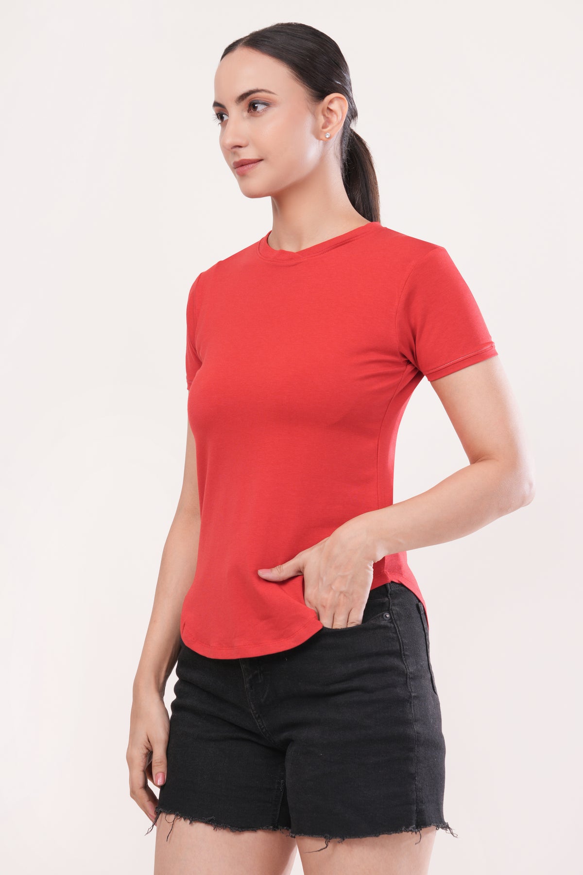 Women's Slice Tee - Byadgi Red - Bamboo