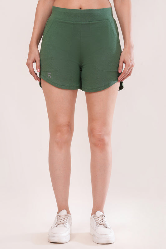 Women's Aaraam Shorts - Agumbe Green - Bamboo
