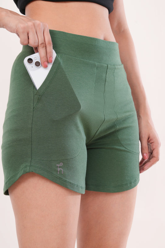 Women's Aaraam Shorts - Agumbe Green - Bamboo