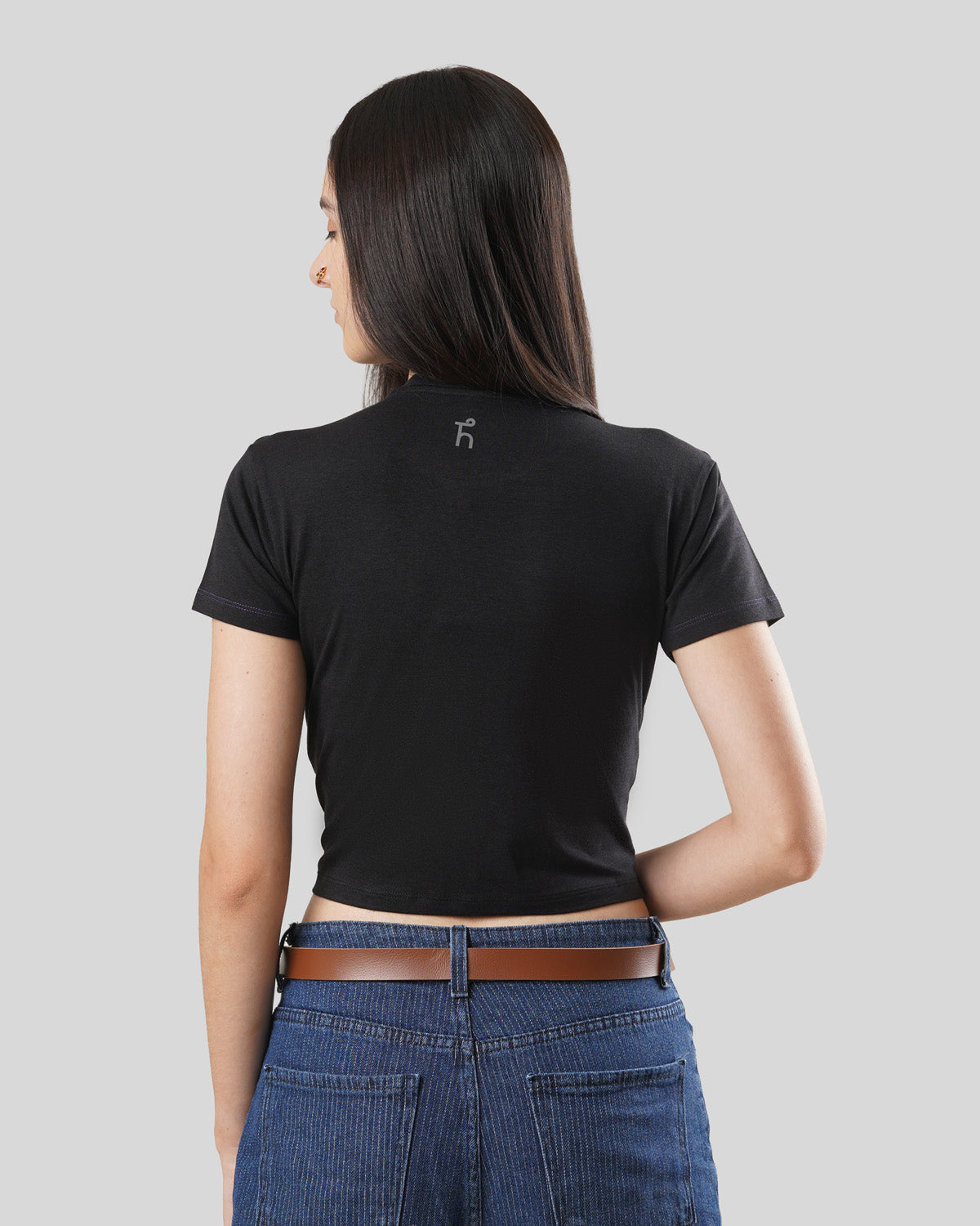 Women's Crop Top - Bison Black - Bamboo
