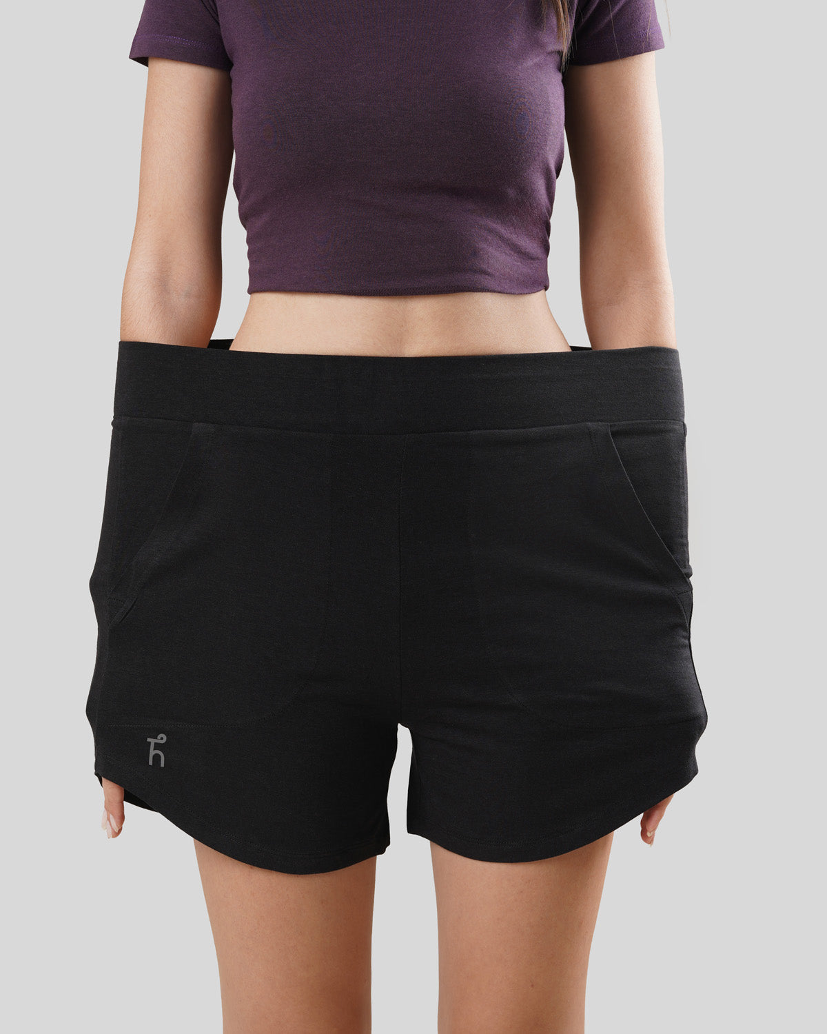 Women's Aaraam Shorts - Bison Black - Bamboo