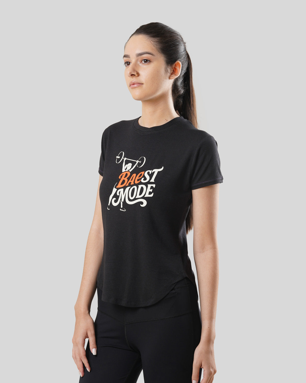 Women's Slice Tee - Baest Mode - Bison Black - Bamboo