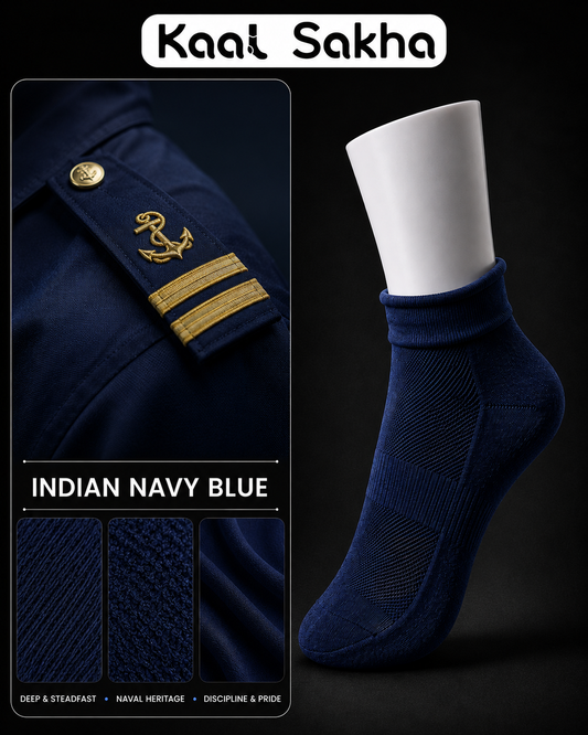 Bamboo Socks - Ankle Length - Kaal Sakha - Unisex - Indian Navy Blue
