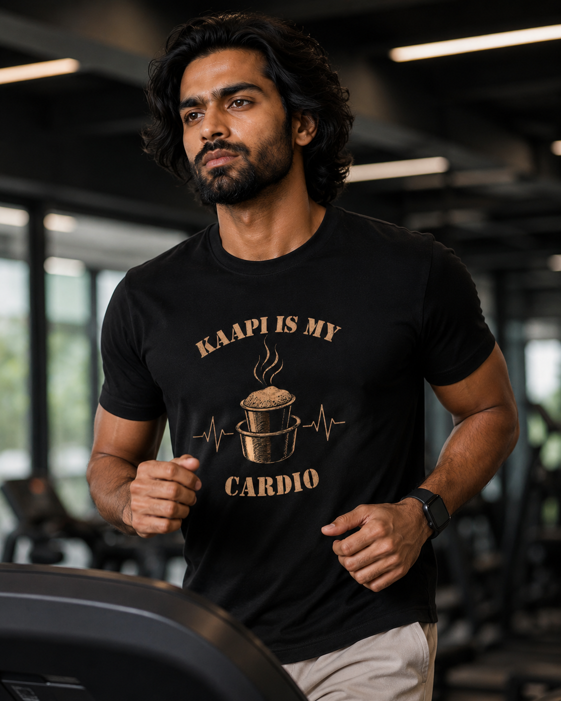 Men's T-Shirt - Kaapi Cardio - Bison Black - Bamboo