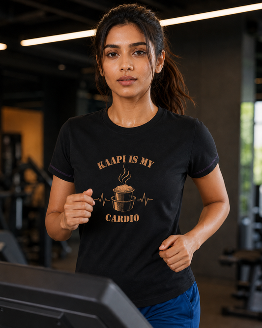 Women's Slice Tee - Kaapi Cardio - Bison Black - Bamboo