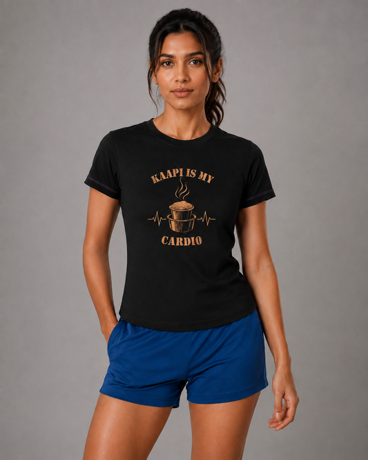 Women's Slice Tee - Kaapi Cardio - Bison Black - Bamboo