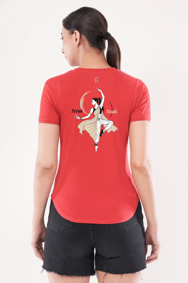 Women's Slice Tee - Nrut Yeah - Byadgi Red - Bamboo