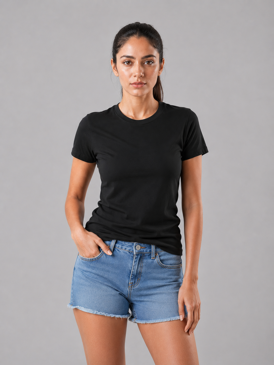 Women's Slice Tee - Bison Black - Bamboo