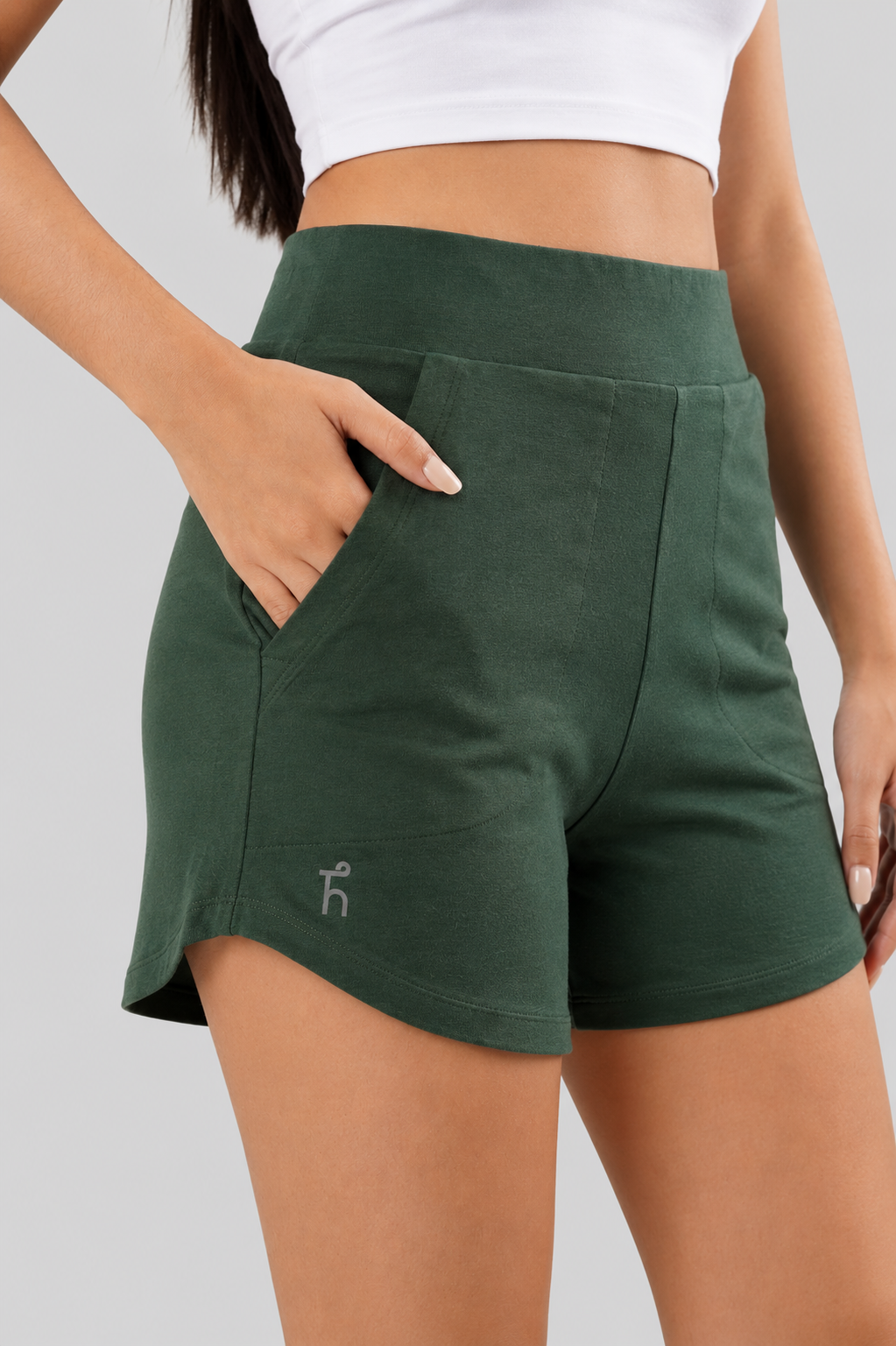 Women's Aaraam Shorts - Agumbe Green - Bamboo