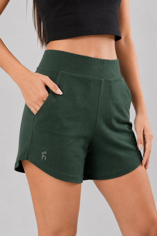 Women's Aaraam Shorts - Agumbe Green - Bamboo