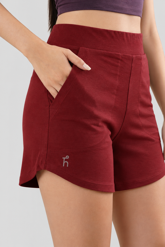 Women's Aaraam Shorts - Byadgi Red - Bamboo