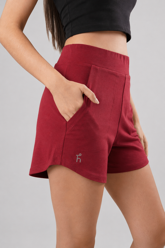 Women's Aaraam Shorts - Byadgi Red - Bamboo
