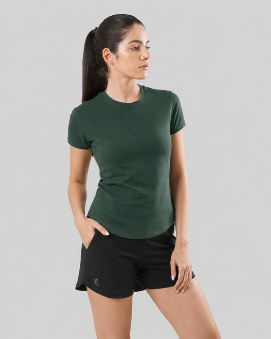 Women's Slice Tee - Agumbe Green - Bamboo