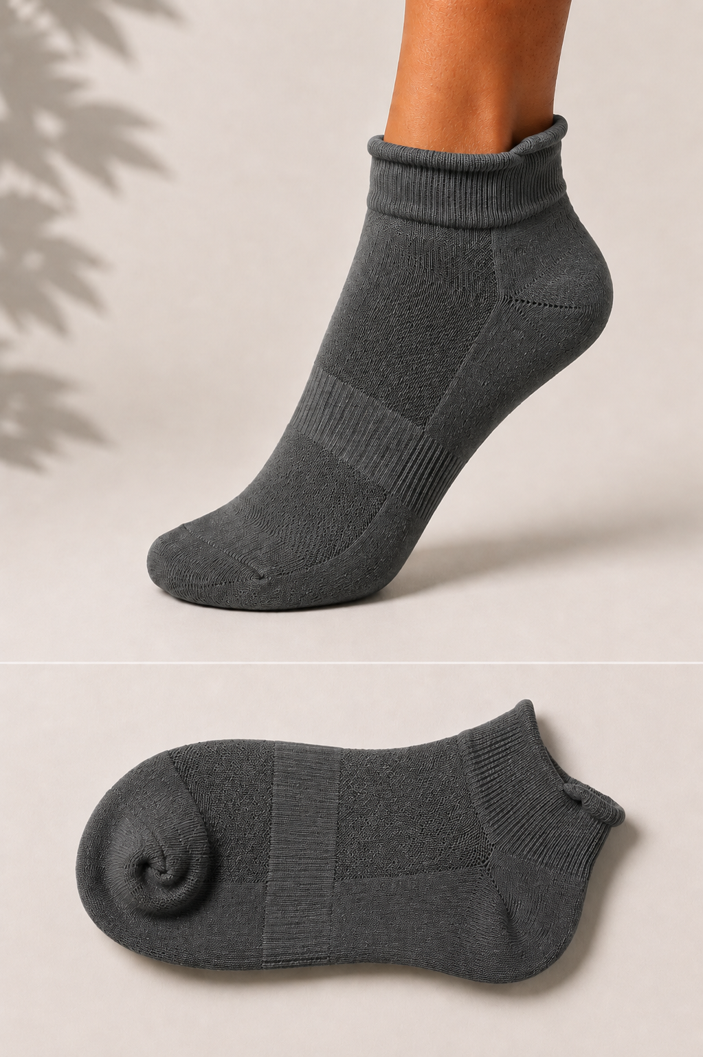Bamboo Socks - Ankle Length - Kaal Sakha - Unisex - Yana Gray